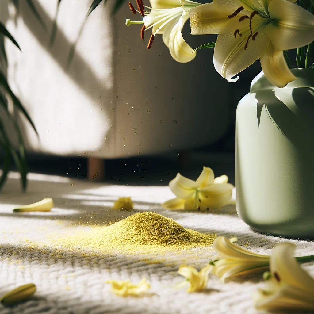 Pollen på mattan – gult blomstoft vår